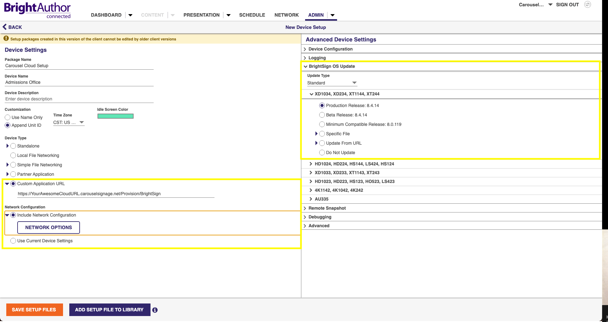 Carousel Cloud Player for BrightSign – Carousel Cloud Support Center